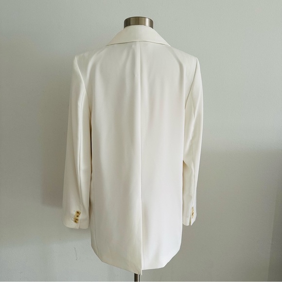 H&M Double Breasted Oversized White Blazer Jacket S - Picture 3 of 9